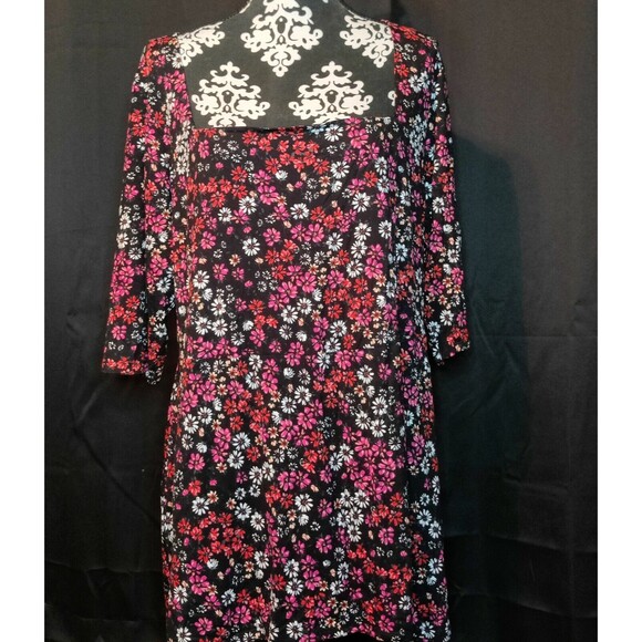 Simply Be Womens Floral Print Maxi Dress 3/4 Sleeve Boho Square Neck Size 22 - Picture 1 of 12